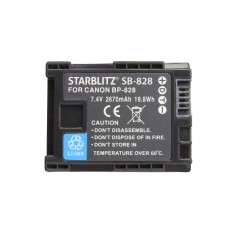 Batterie vidéo rechargeable compatible Canon BP828 Lithium ion