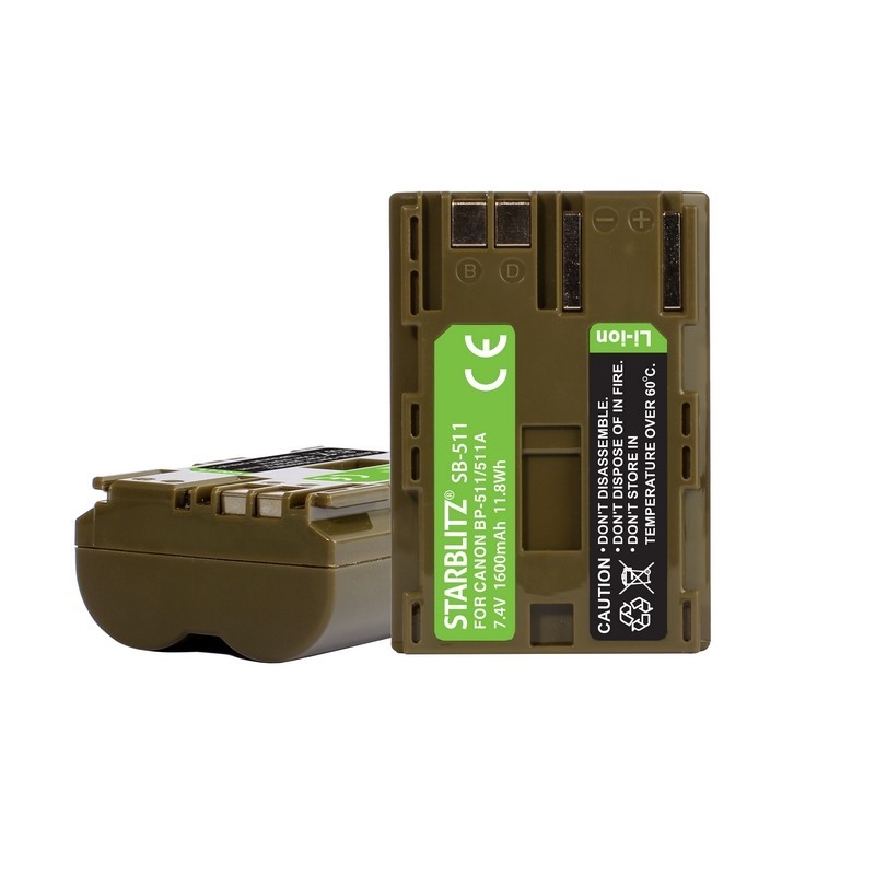 Bateria recarregável de iões de lítio compatível com Canon BP 511 7.4v 1500 mAh Bateria recarregável de iões de lítio compatível com Canon BP 511 7.4v 1500 mAh