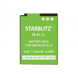 Bateria recarregável de iões de lítio compatível com Nikon EN-EL12 3.6v 1000mAh