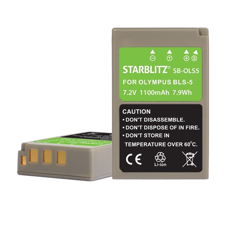 Bateria recarregável de iões de lítio compatível com Olympus PS BLS5 7.4v 1000mAh