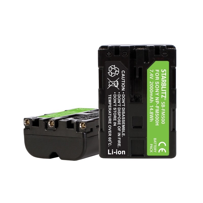 Bateria recarregável iões de lítio compatível com Sony NP-FM500
