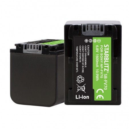 Batterie rechargeable vidéo compatible Sony NP-FV70 Lithium-ion