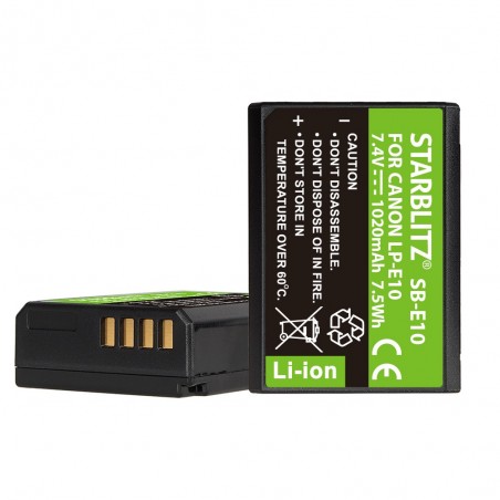 Bateria recarregável de iões de lítio compatível com Canon LP-E10