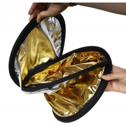 Panneau réflecteur ovale 71 x 112 cm Argent et Or