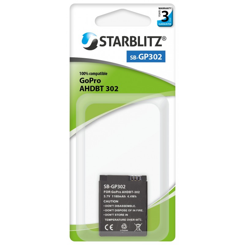 Compatible GoPro AHDBT 302 Batterie rechargeable Lithium-ion Compatible GoPro AHDBT 302 Batterie rechargeable Lithium-ion