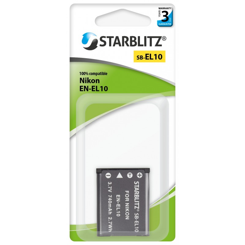 Bateria recargable de litio-ion equivalente Nikon EN-EL10 3.7v 740 mAh Bateria recargable de litio-ion equivalente Nikon EN-EL10 3.7v 740 mAh
