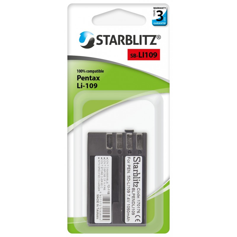 Compatible Pentax LI-109 Batterie Rechargeable Lithium Ion Compatible Pentax LI-109 Batterie Rechargeable Lithium Ion